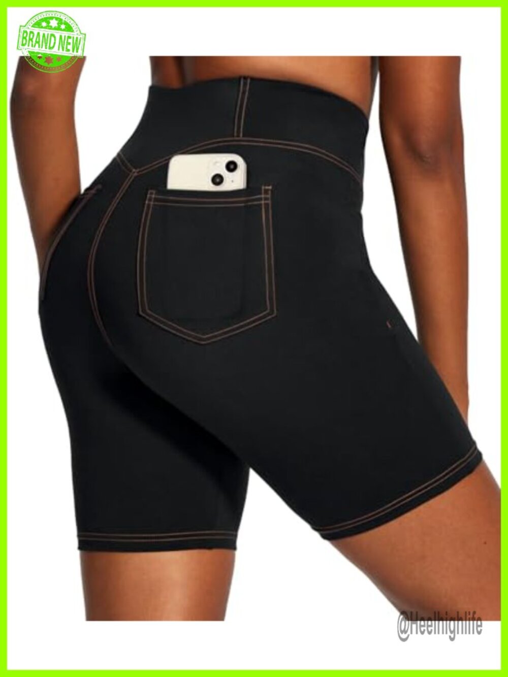 Biker Shorts High Waisted Tummy Control Compression Yoga Gym SPF